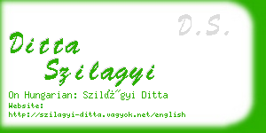 ditta szilagyi business card